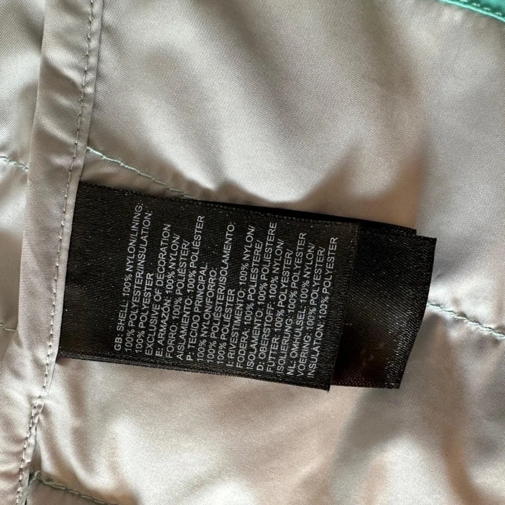 The North Face Vest Girls L 14/16 Teal Quilted Puffer Winter Outdoor Hiking‎